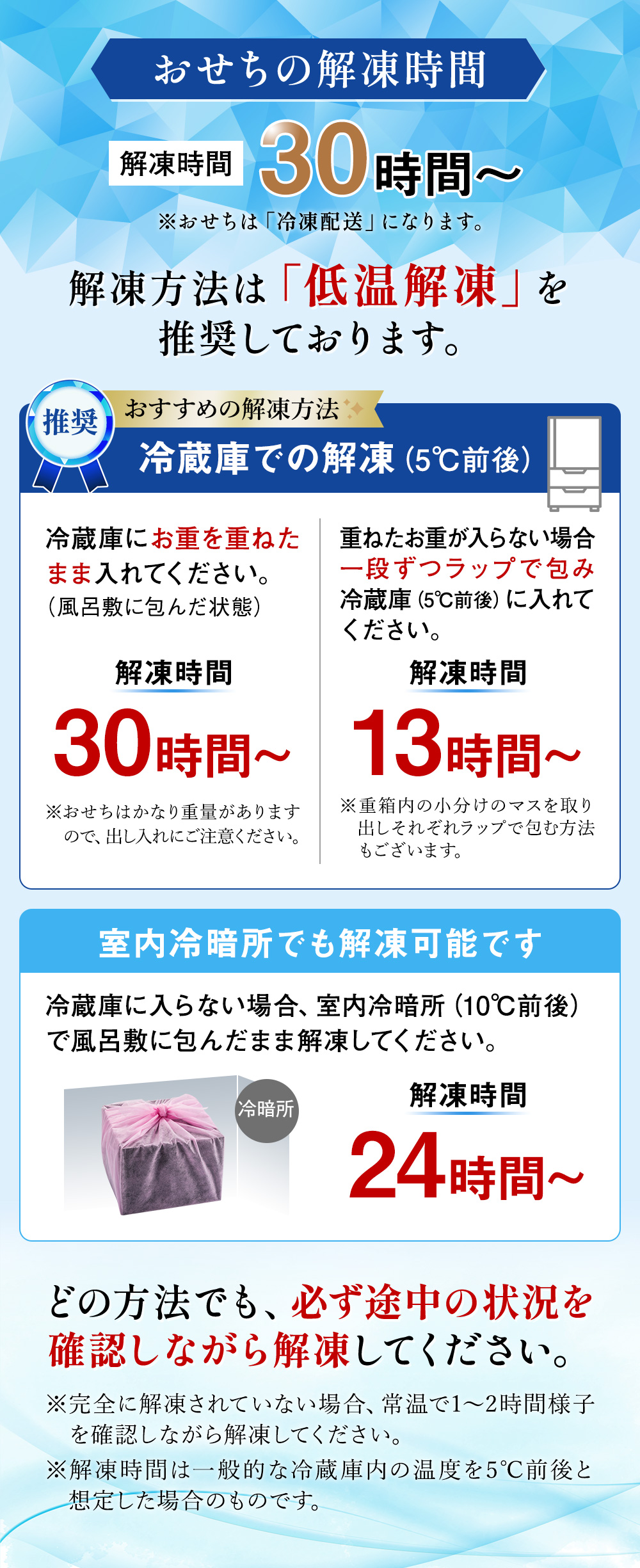 おせちの解凍時間