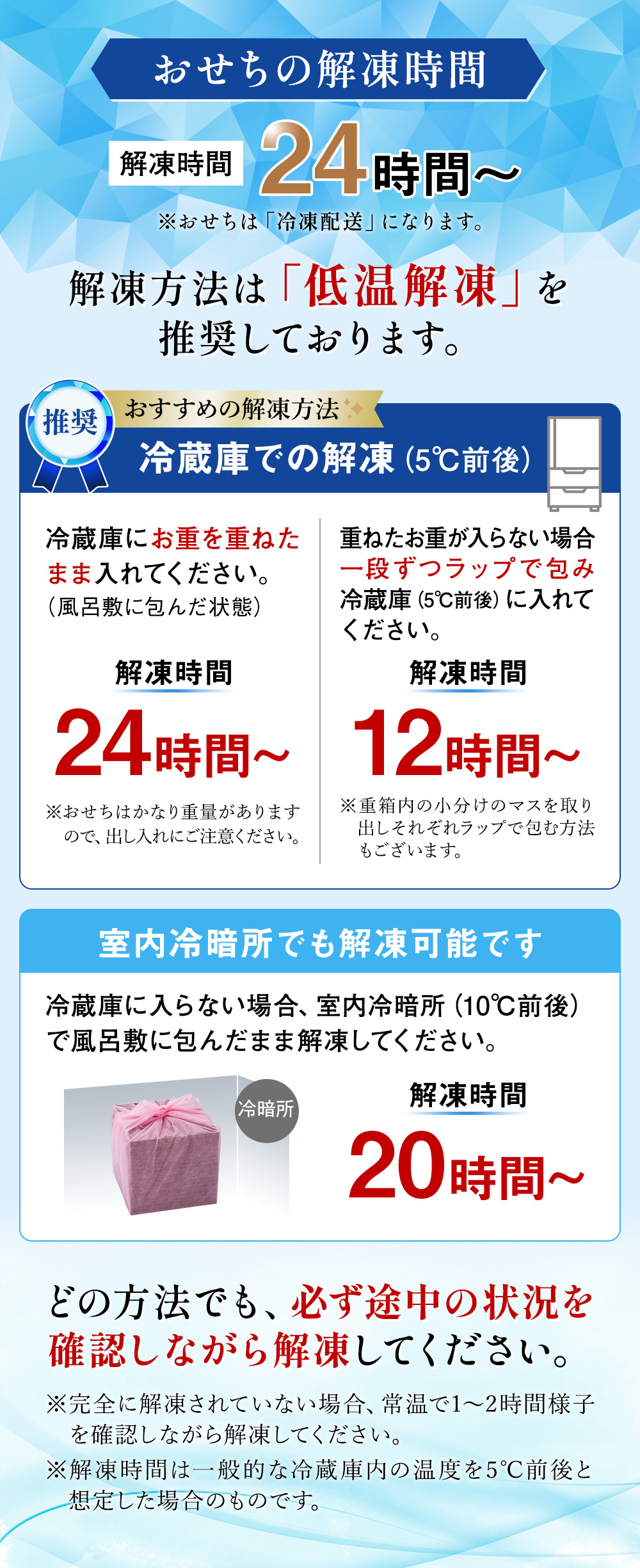 おせちの解凍時間