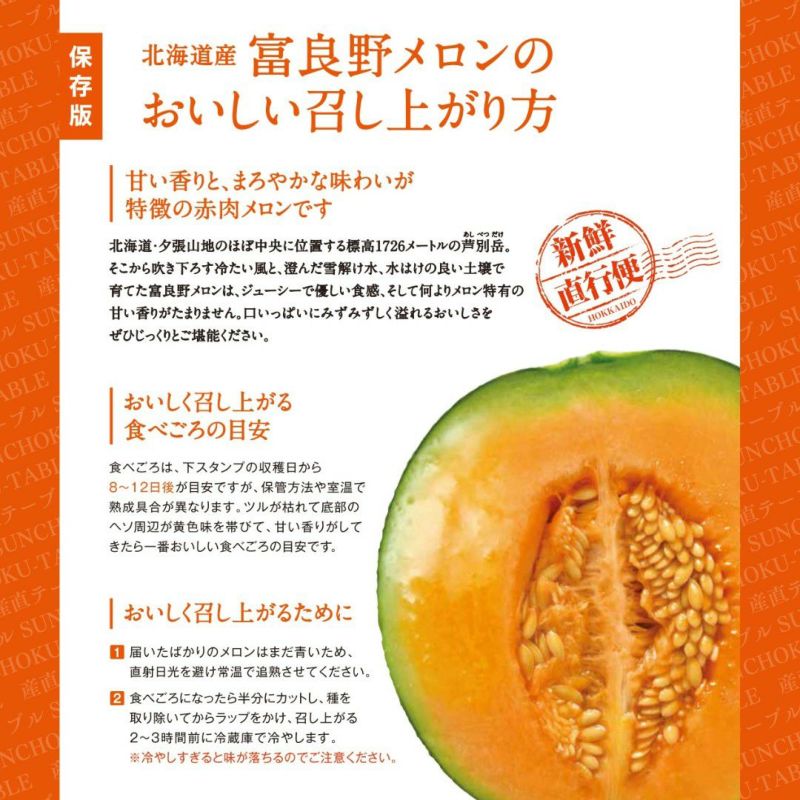 北海道富良野産赤肉メロン3L2玉 メロン ふらのメロン 北海道富良野産 赤肉メロン 特大 3Lサイズ